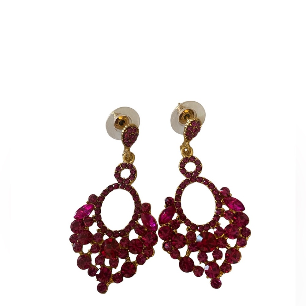 Marquise Crystal Chandelier Evening Earrings - Picture 3 of 3